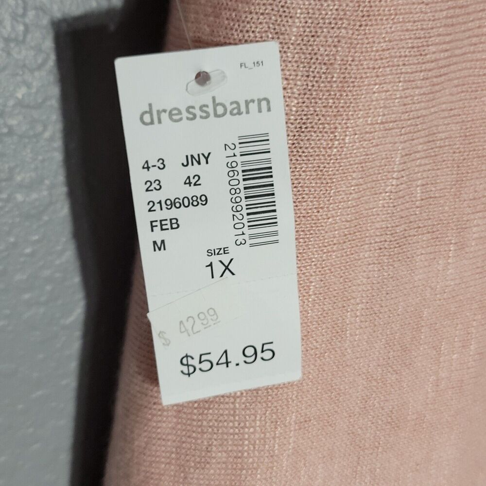Dressbarn Womens Open Front  Linen Blend Cardigans Pink M Sz 1 X - Picture 4 of 9